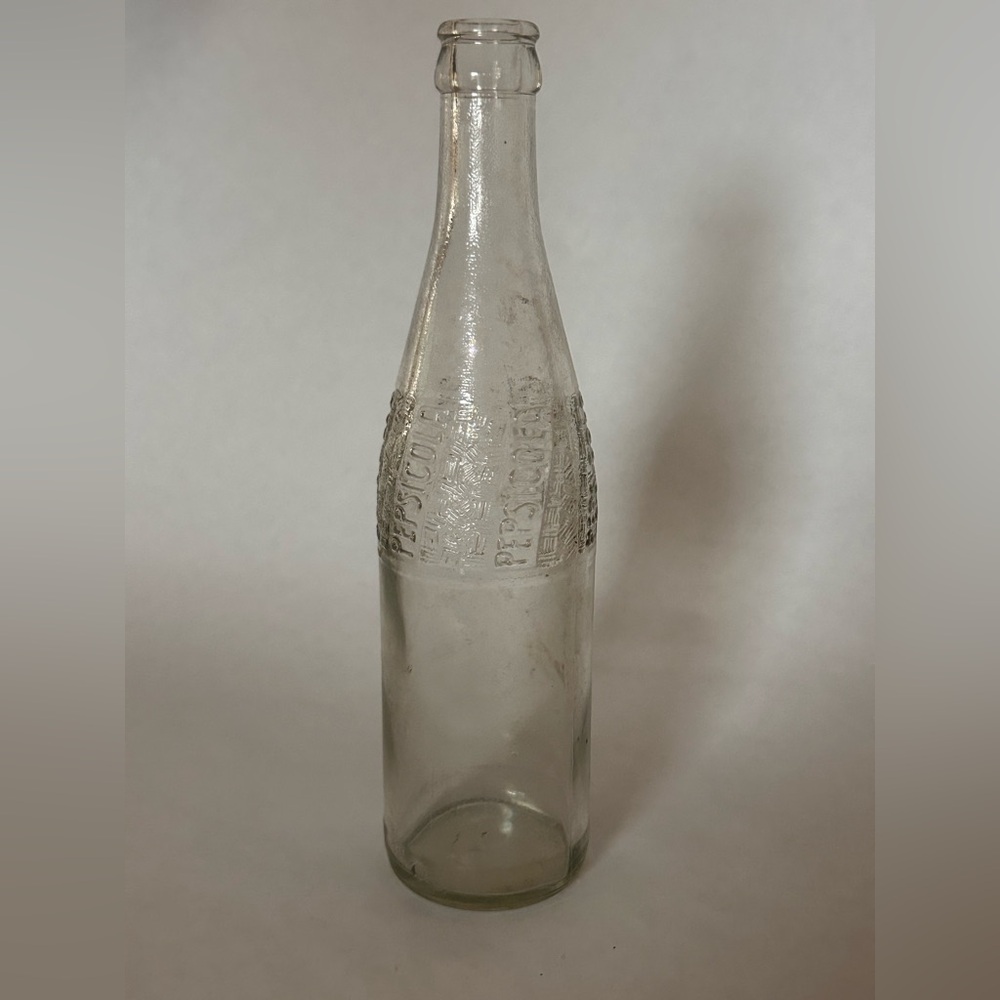 Vintage 1957 Embossed Pepsi-Cola Glass Soda Bottle 12 Fl. Oz.‎